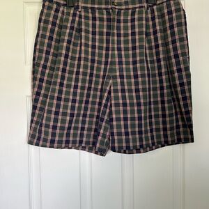Marks & Spencer Men's Plaid Shorts - Black and Pink